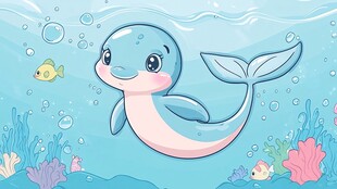 可爱小海豚的海底世界