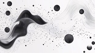 黑白动感流体抽象背景图