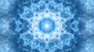 梦幻蓝色几何对称花纹图案