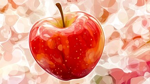 心形红苹果 梦幻背景图