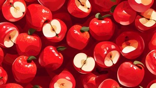 满屏红苹果的视觉盛宴