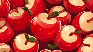 红彤彤的苹果图案背景