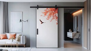 中式花鸟移门的雅致客厅