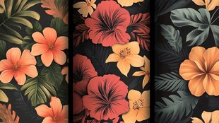 热带花卉图案壁纸