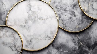 大理石金边圆盘装饰画面