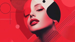 时尚几何风女性抽象插画