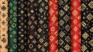 多彩复古花纹布料展示