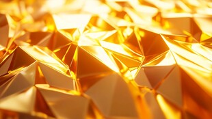 金色多边形立体金属质感背景
