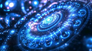 梦幻蓝色科技感旋涡图案