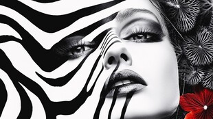 黑白幻变美女艺术形象