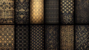 黑金风精美纹理图案集合