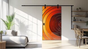 现代简约风室内艺术谷仓门