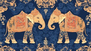 双象华丽纹饰图案