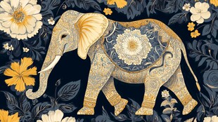 华丽象饰花卉背景图案