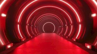 红色炫光科技感未来隧道
