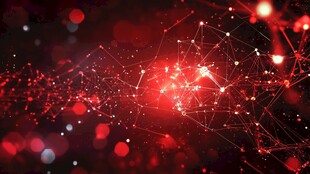 红色科技感网络光线背景图