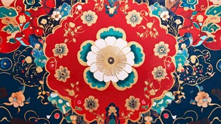 中式传统花卉图案装饰画