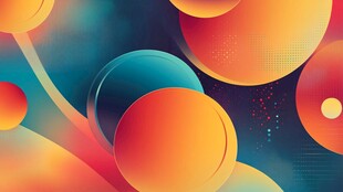 多彩渐变圆球抽象艺术画面