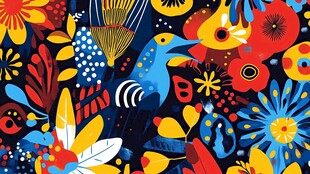 绚丽多彩的花鸟图案世界