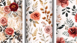 浪漫花卉图案设计素材