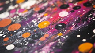 绚丽多彩的抽象泼墨艺术