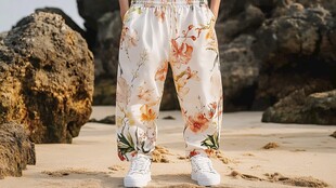 海边印花裤穿搭展示