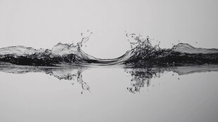 黑白水波镜像图