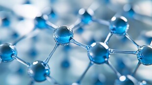 蓝色分子结构微观图像