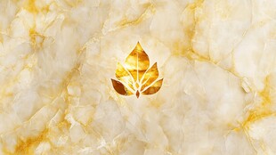 金色叶纹大理石纹理背景