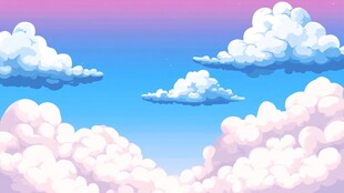 梦幻天空中的蓬松云朵