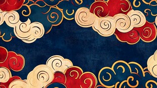 中式古典祥云花纹图案