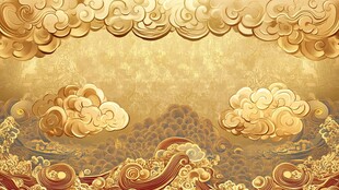 金色祥云中式华丽背景图