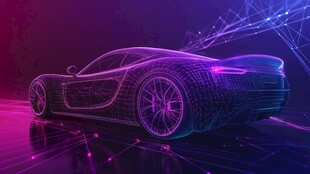 未来感炫酷线条勾勒概念跑车