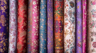 多彩中式花纹精美织物