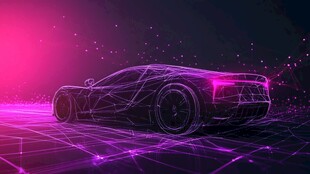 未来感霓虹线框超跑画面