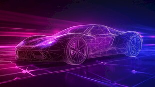 未来感霓虹线条超跑