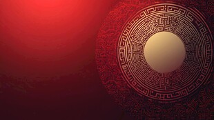 红色中式古典花纹背景图