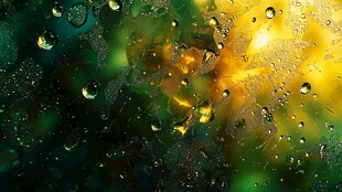 水珠点缀的斑斓梦幻背景