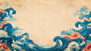 复古海浪背景图