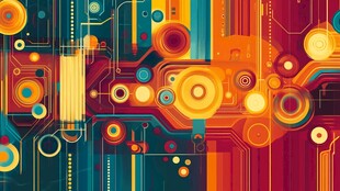 炫彩科技风电路图案设计