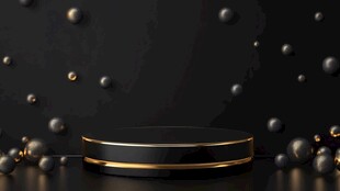 黑色金边展台背景效果图