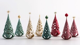多彩创意圣诞树造型摆件