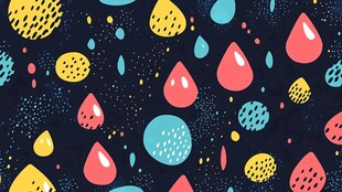 多彩雨滴图案背景设计