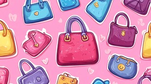 缤纷可爱手提包图案设计