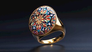 精美珐琅彩金戒指