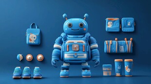 蓝色机器人主题儿童用品