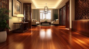 中式典雅客厅木地板空间