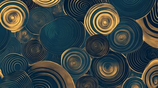 金色蓝调螺旋图案背景