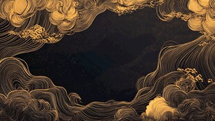 中式黑金云纹国风背景图