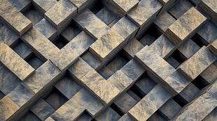 立体交错石质方块图案